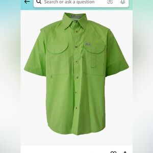 NWT Tiger Hill Mens Short Sleeve Fishing Button Down Shirt, Breathable Light